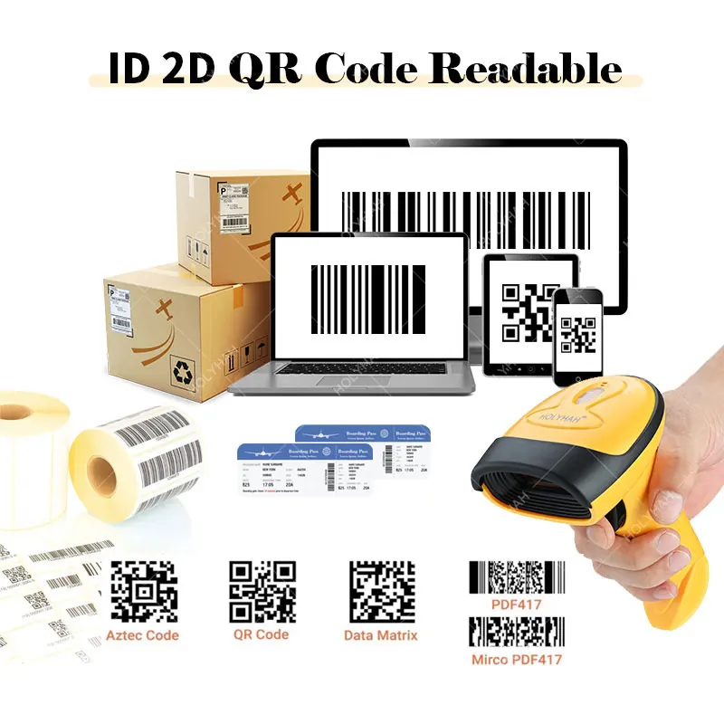 HOLYHAH Barcode Scanner AND K5 Bluetooth 1D/2D QR Bar Code Reader PDF417 for IOS Android IPAD