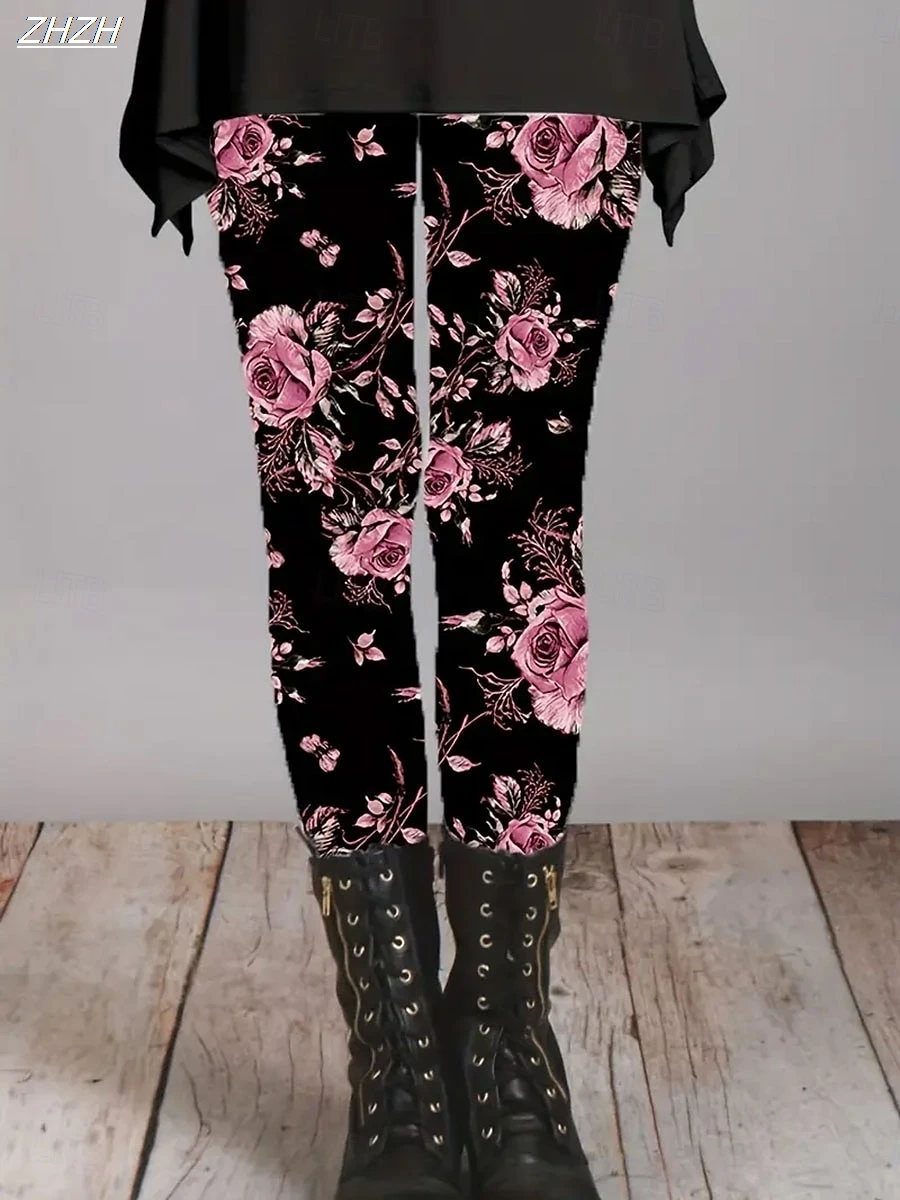 Women's 2025 Leggings Butterfly Graphics Outdoor Trousers pants Polyester Spandex Stretch Elastic Waist,Control Fall Streetwear