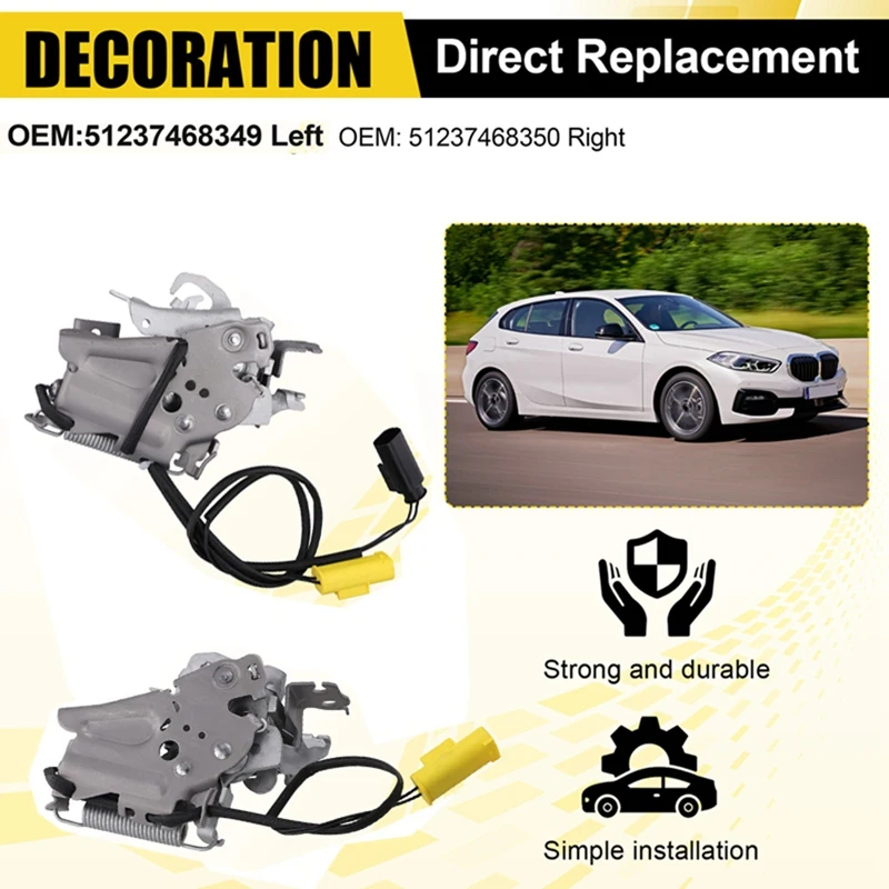 Super Sale Front Left+Right Hood Lock Latch Actuator for BMW F40 F44 G20 G22 G26 G80 51237468349 51237468350