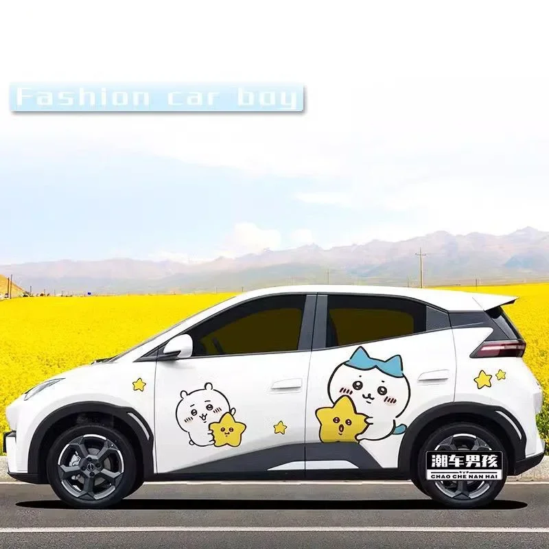 Chiikawa Car Sticker Car Film Decorative Drawing Diy Body Sticker Usagi Girl Cartoon Cute Car Decor Gift Hachiware Sticker