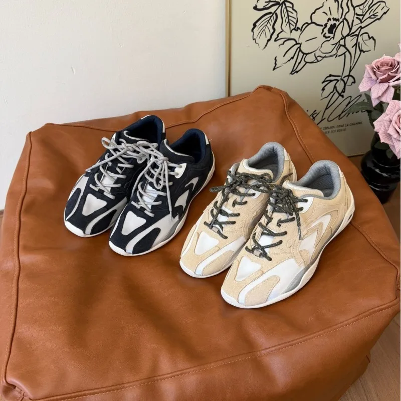 Splicing Platform German Training Shoes Women's New Versatile Comfortable Forrest Gump Outdoor Casual Sports Sneakers