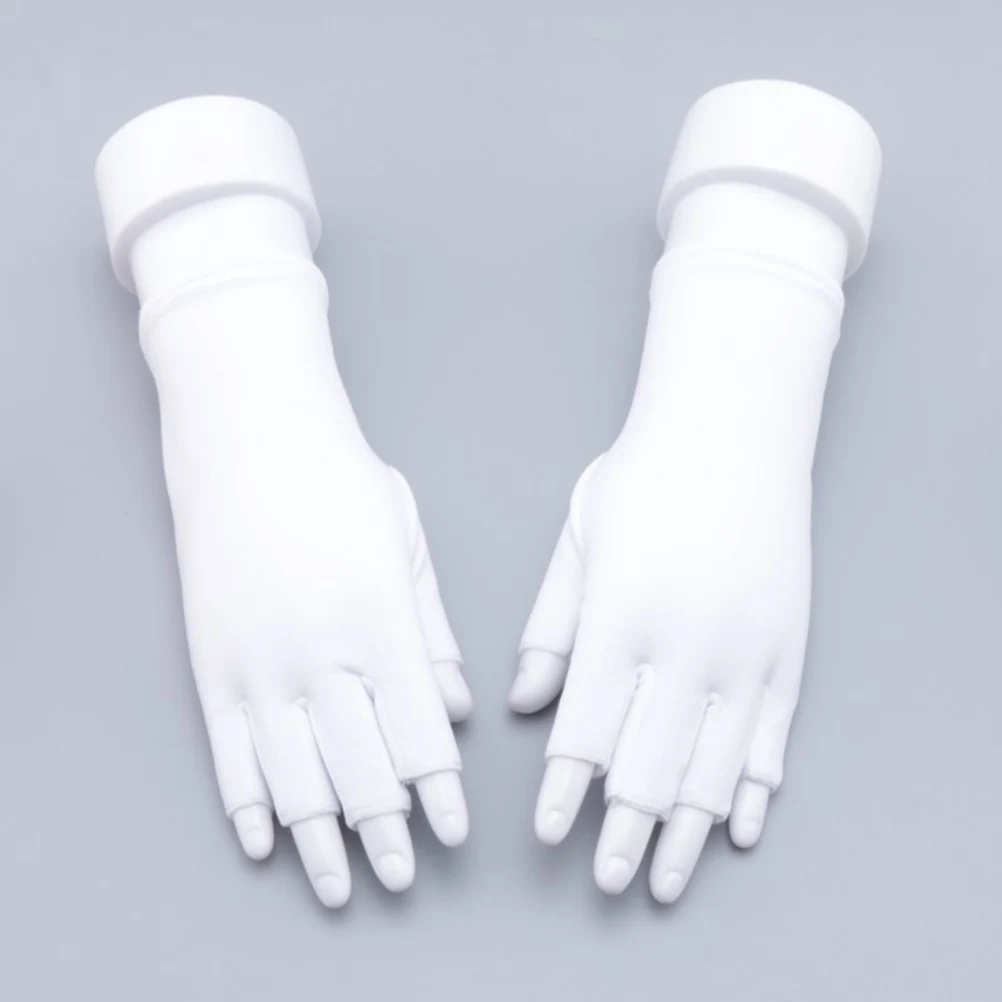 

Sun Protection Half Finger Gloves UV Thin Section Sunblock White Miss