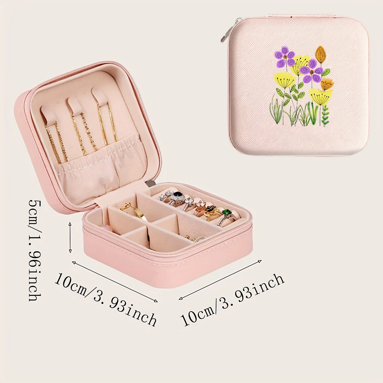 PU Leather Jewelry Mini Storage Box Travel Home Bracelet Earrings Storage Display Case For Women Ring Jewelry Portable Organizer