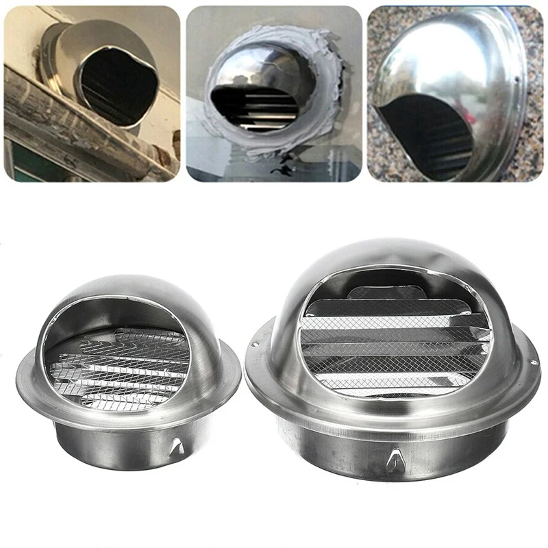 

Stainless Steel Ventilation Exhaust Grille Wall Ceiling Air Vent Ducting Cover Outlet Heating and Cooling Waterproof Vent Cap