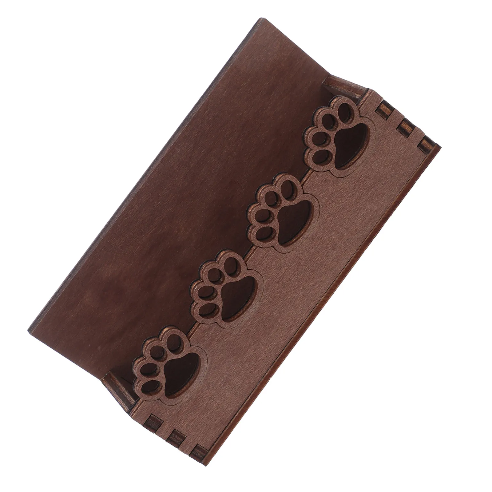 Wooden Business Card Holder Desk Cat Paw Design Postcard Organizer Office Name Card Display Stand for Meeting Room