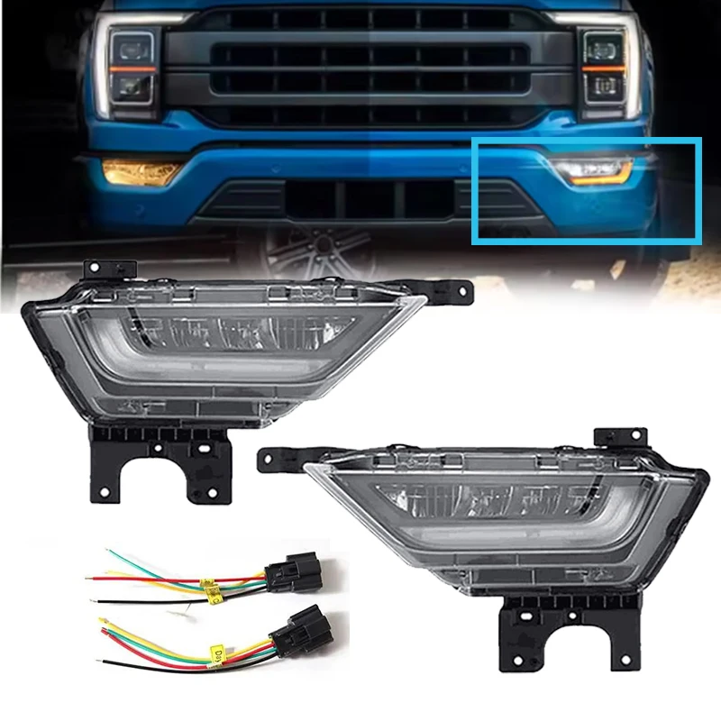 

2021 2022 F150 Светодиодные противотуманные фары DRL для противотуманных фар Ford