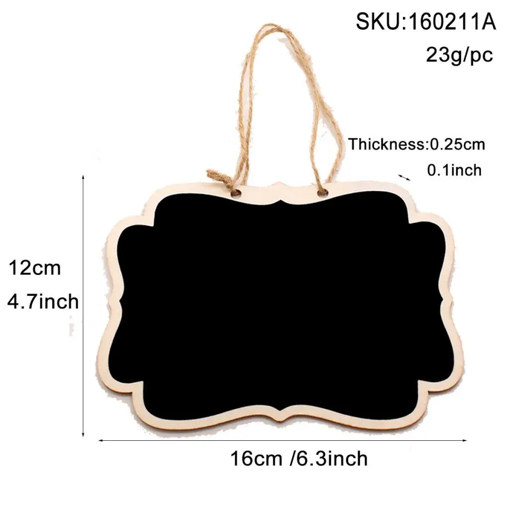 2x (4 Pieces) Wooden Chalkboard Hanging Whiteboard Message Message Wedding Party