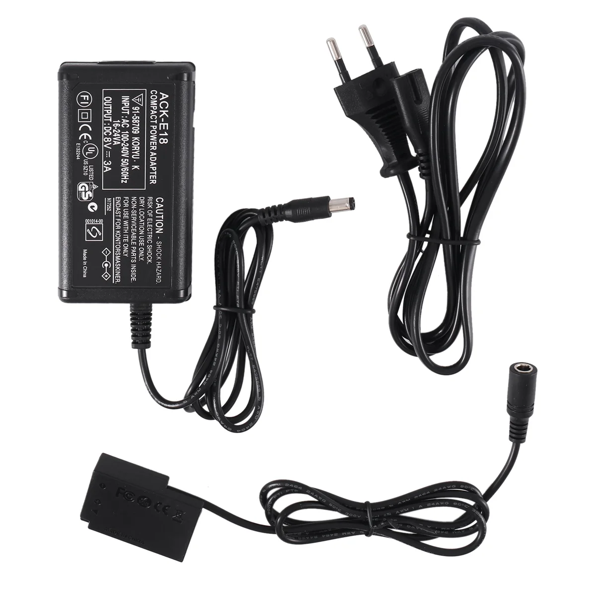 

ACK-E18 External Power Adapter for Canon 750D 800D 200D 77D x8I Camera Charger-EU Plug