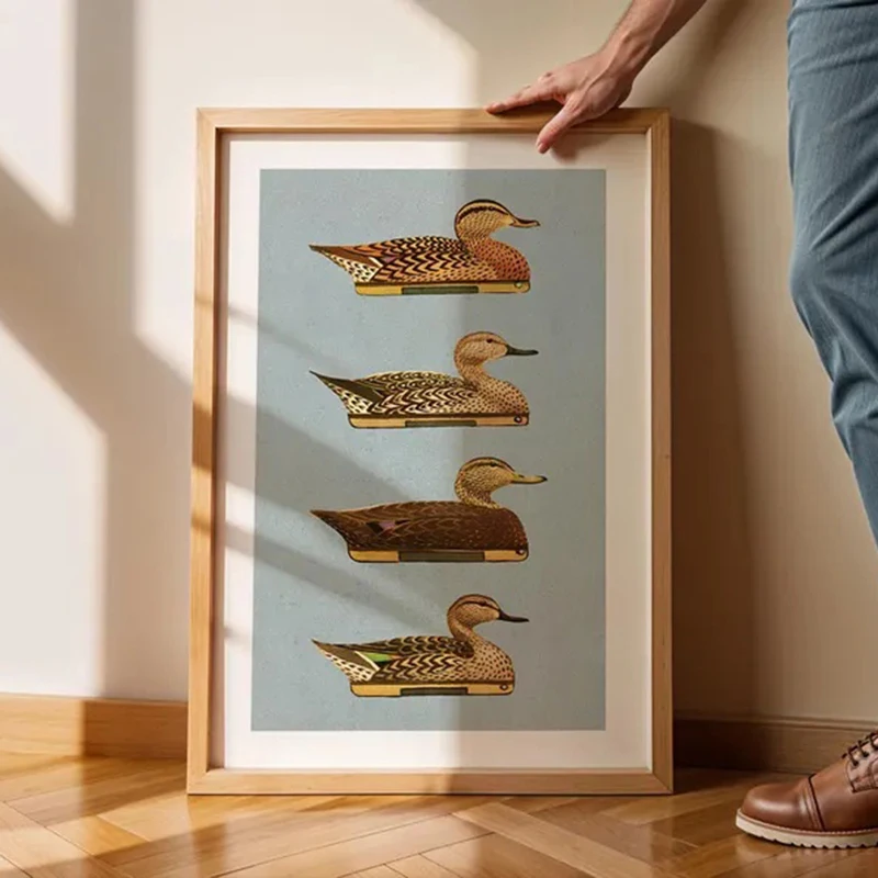 Posters Outdoorsy Wall Prints Home Office Decor Nature Wall Art Hunting Gift for Dad Retro Duck Prints Outdoors Art Duck Decoy