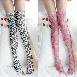 Camouflage Leopard Polyester Tall Stockings for women Personalized Thin Summer Elastic female Stockings Girls College Stockings