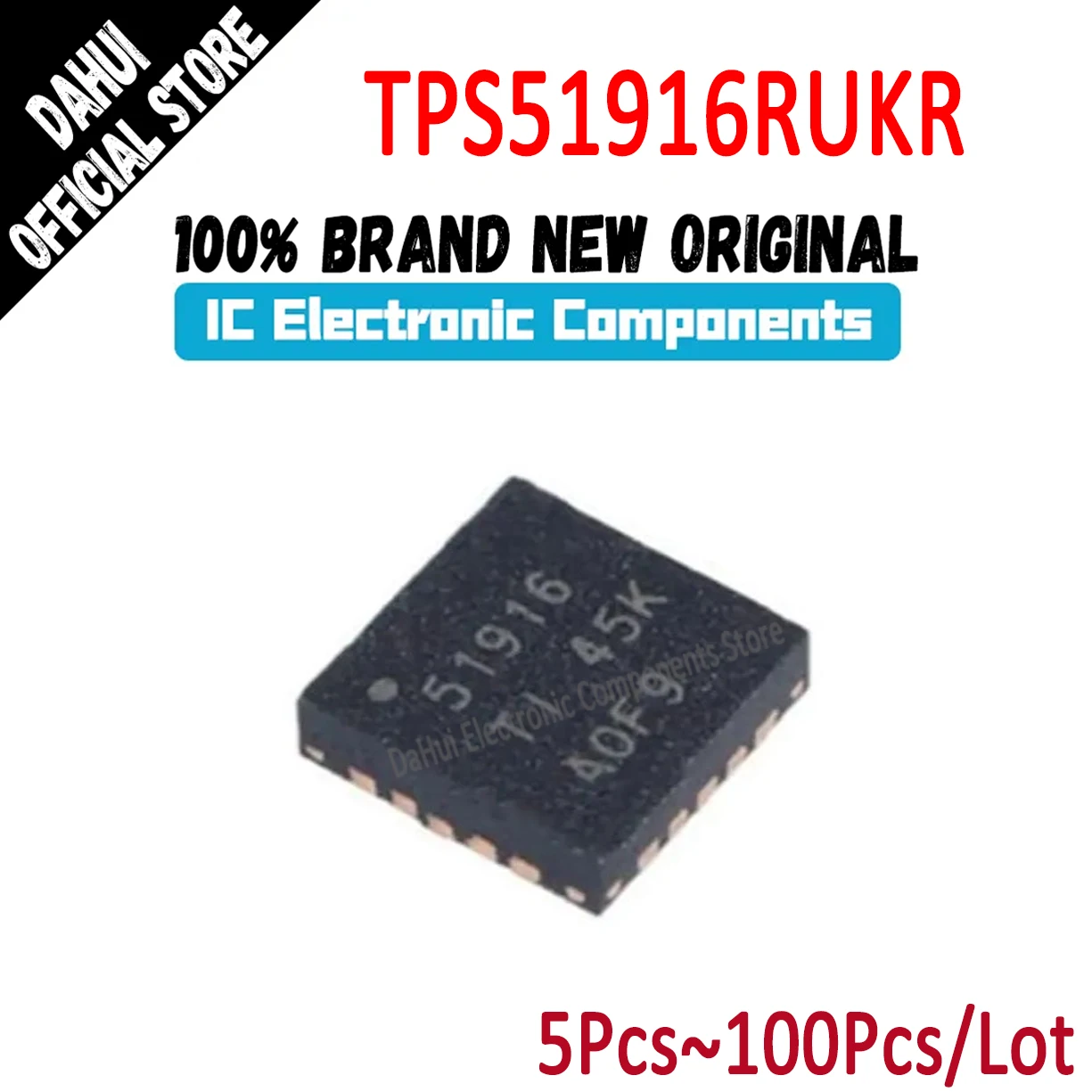 5 Pcs TPS51916RUKR TPS TPS51916 51916 51916RUKR IC Chip QFN-20 DDR2/3/3L/4 Memory Power Solutions Synchronous Buck Controllers