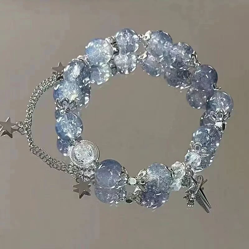 Star Pendant Tassels Bracelet Trend Sweet Crystal Beaded Bracelet For Women Girls Fashion Light Luxury Jewelry Gifts image 2