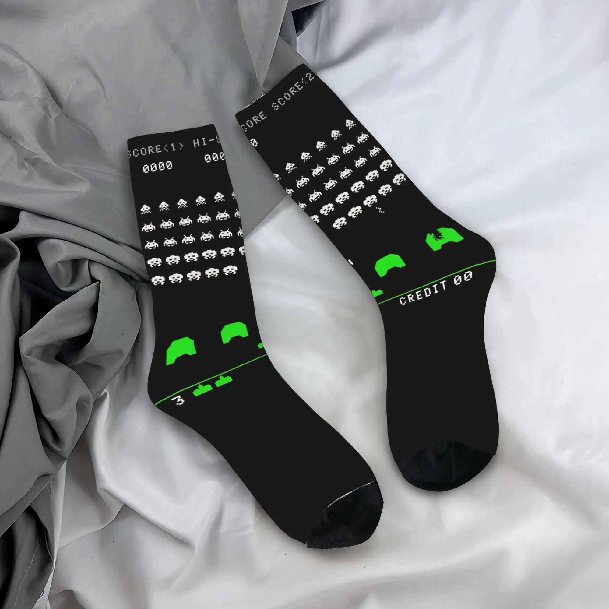 Space Invaders Lightweight  Stockings  Gothic Socks Adults Men Medium Soft Socks Autumn Skateboard Custom Anti-Slip Socks Gift