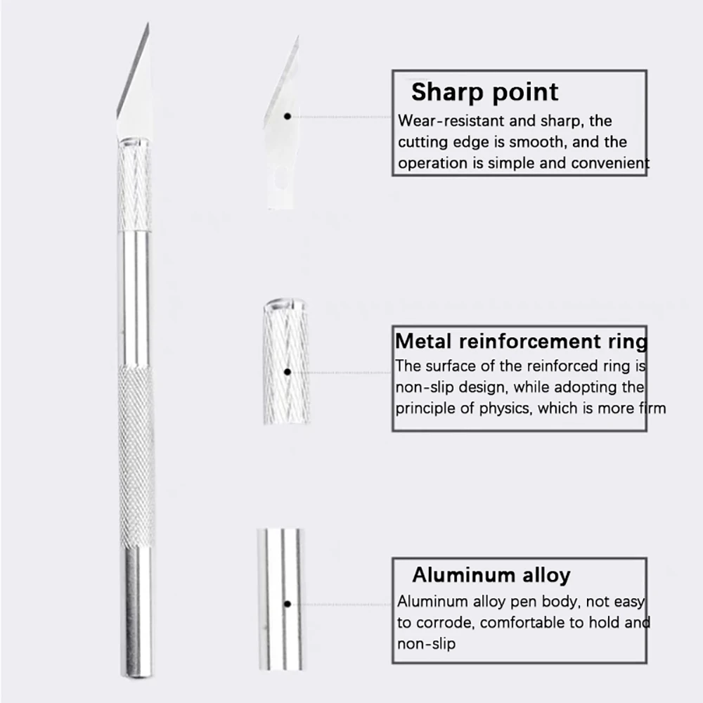 المعادن نحت مشرط سكين أدوات عدة مكافحة زلة شفرات النقش الحرفية السكاكين الهاتف المحمول PCB Hobby بها بنفسك هواية إصلاح أدوات يدوية