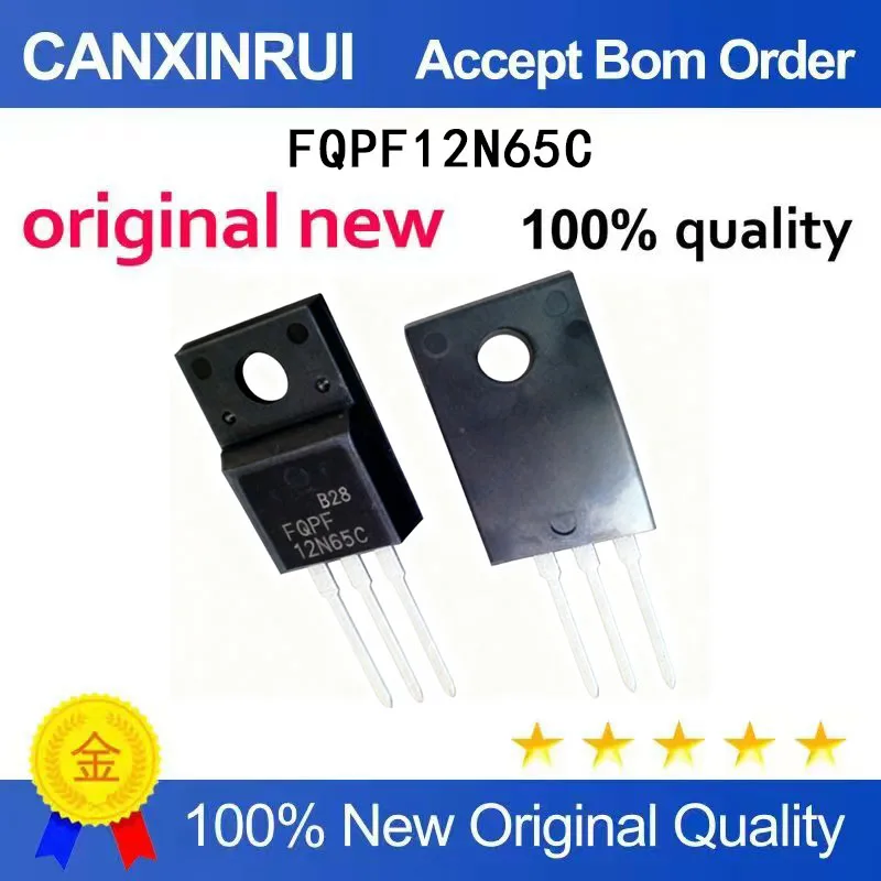 (5-100 Pieces)FQPF12N65C TO-220F 12A 650V N-channel MOSFET transistor brand new
