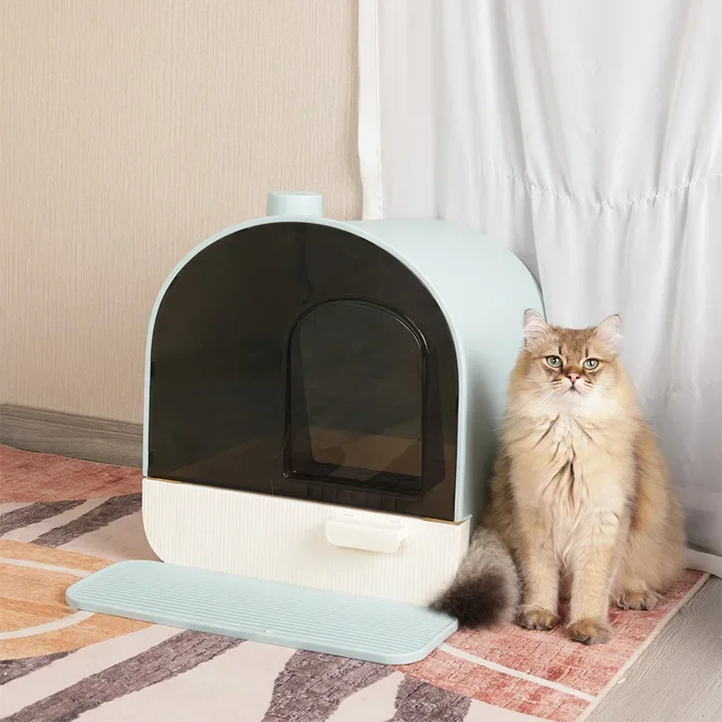 

3 Colors Cat Litter Boxes Drawer-type Large Cat Bedpens Totally Enclosed Odor-proof Splash-proof and Take-out Cat Toilet