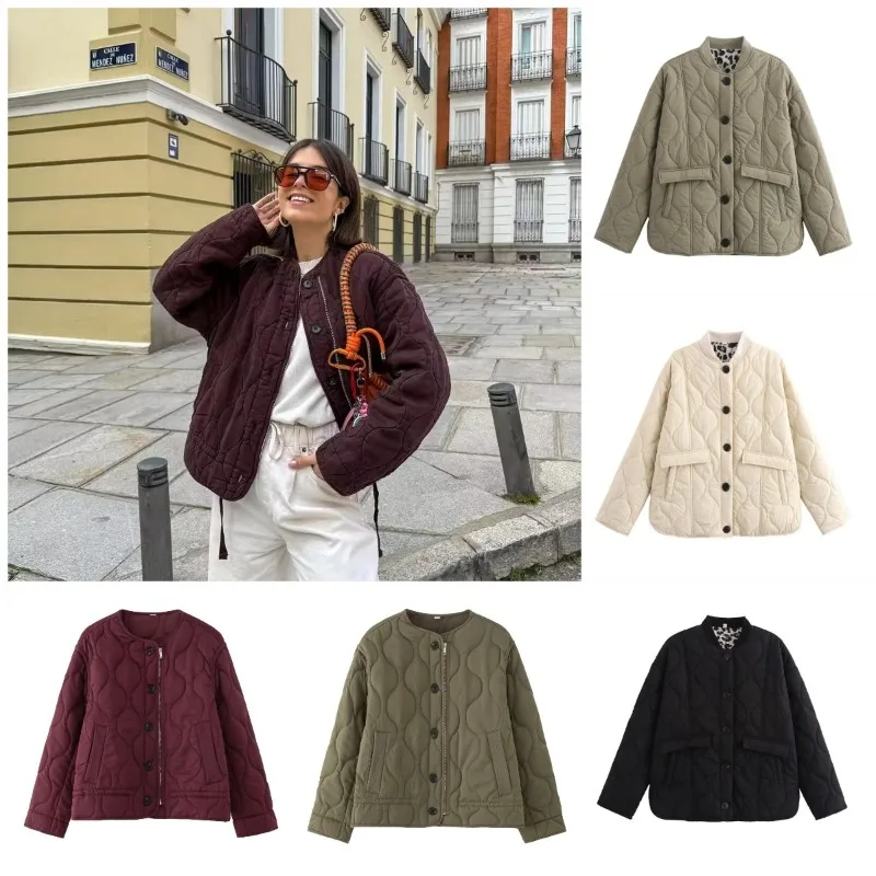 

2025 Autumn and Winter White Retro Loose Long Sleeved Women's Cotton Jacket Thicken Coat High Street Outerwear Female Warm Top