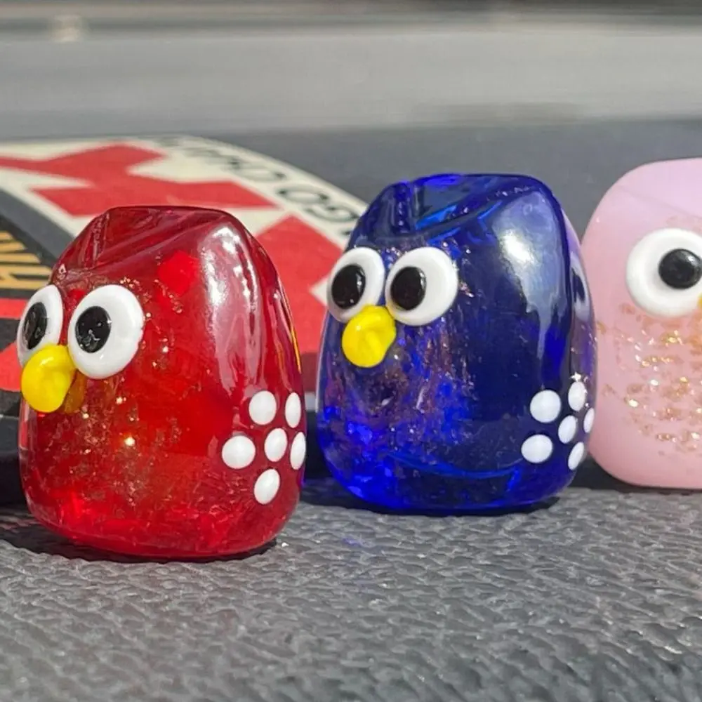 Gift Cute Small Owl Ornaments Glass Animal Owl Crafts Sculpture Table Decor Owl Figurines Desktop