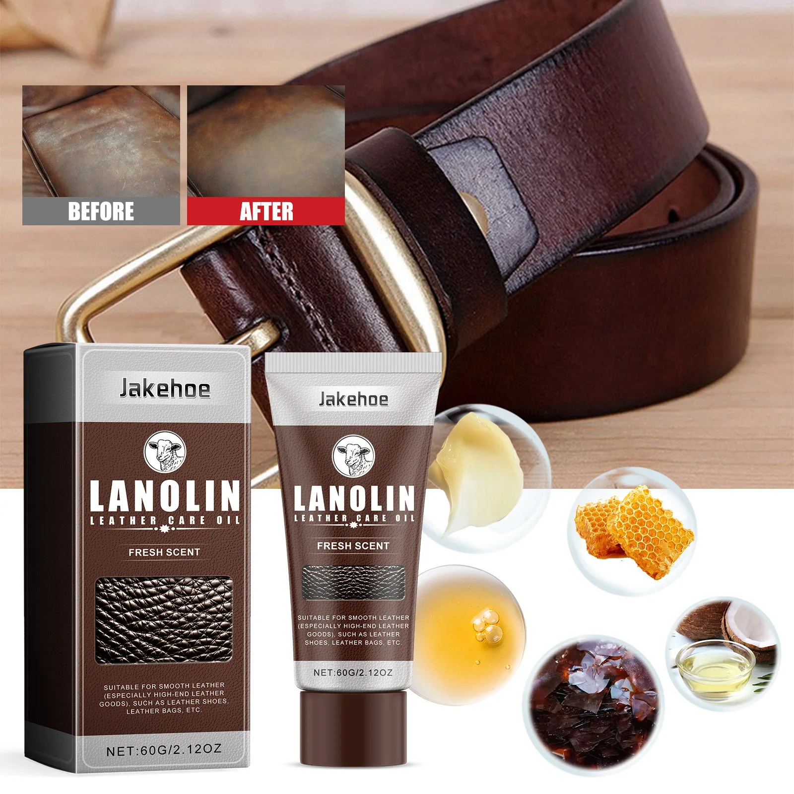 

Leather Care Wax Polish Protective Cream for Shoes Bags & Furniture - Restore Shine & Prevent Stains - Lanolin & Beeswax Formula