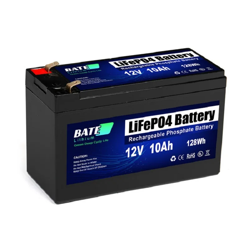 LiFePo4 Battery Pack 12v 10Ah Lithium Iron Phosphate Battery for Solar System Rv Electric Car Scooter Motorcycle Boat