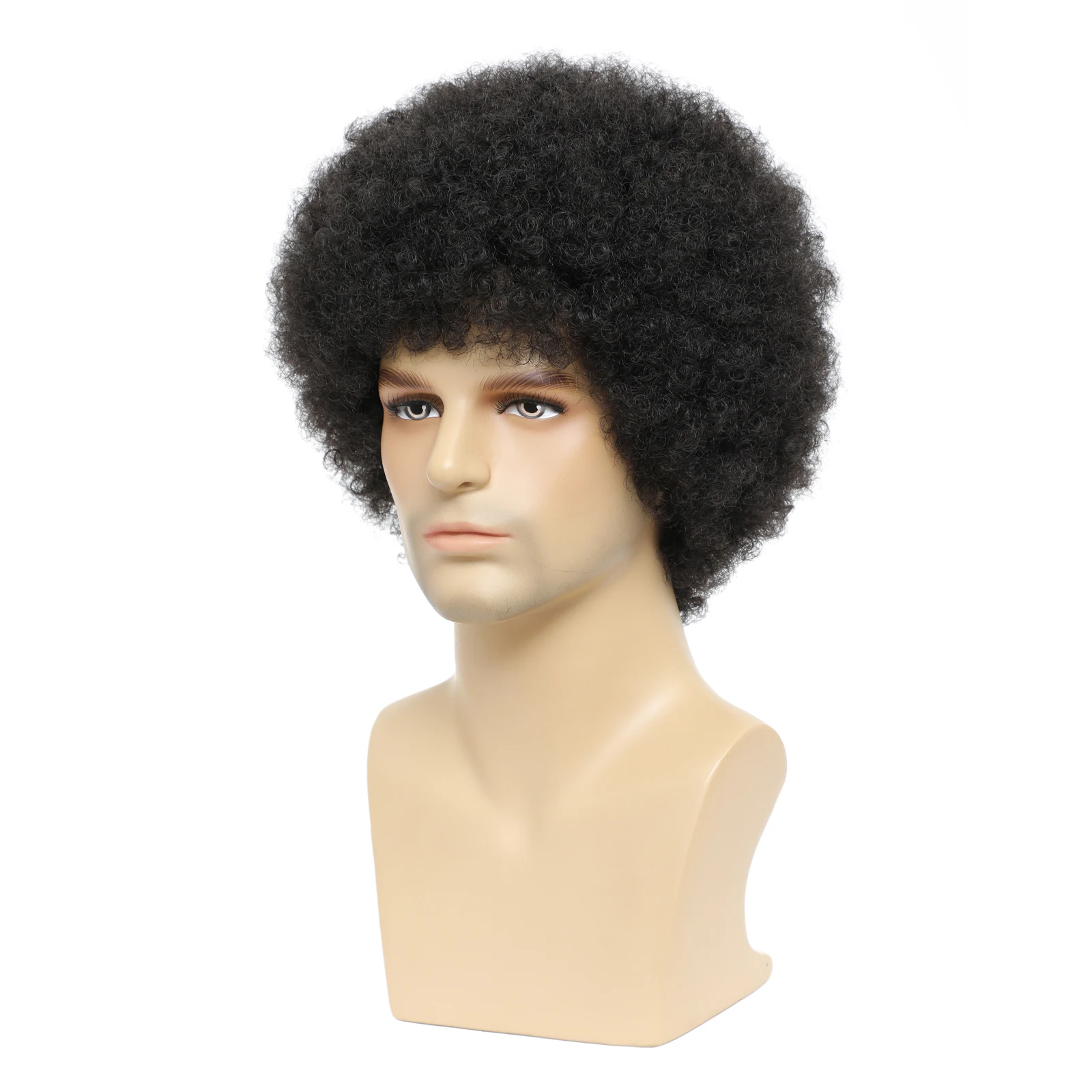 BCHR Afro Kinkly peruki z kręconymi włosami peruka syntetyczna dla czarnych mężczyzn Natural Color High Temperature fibre