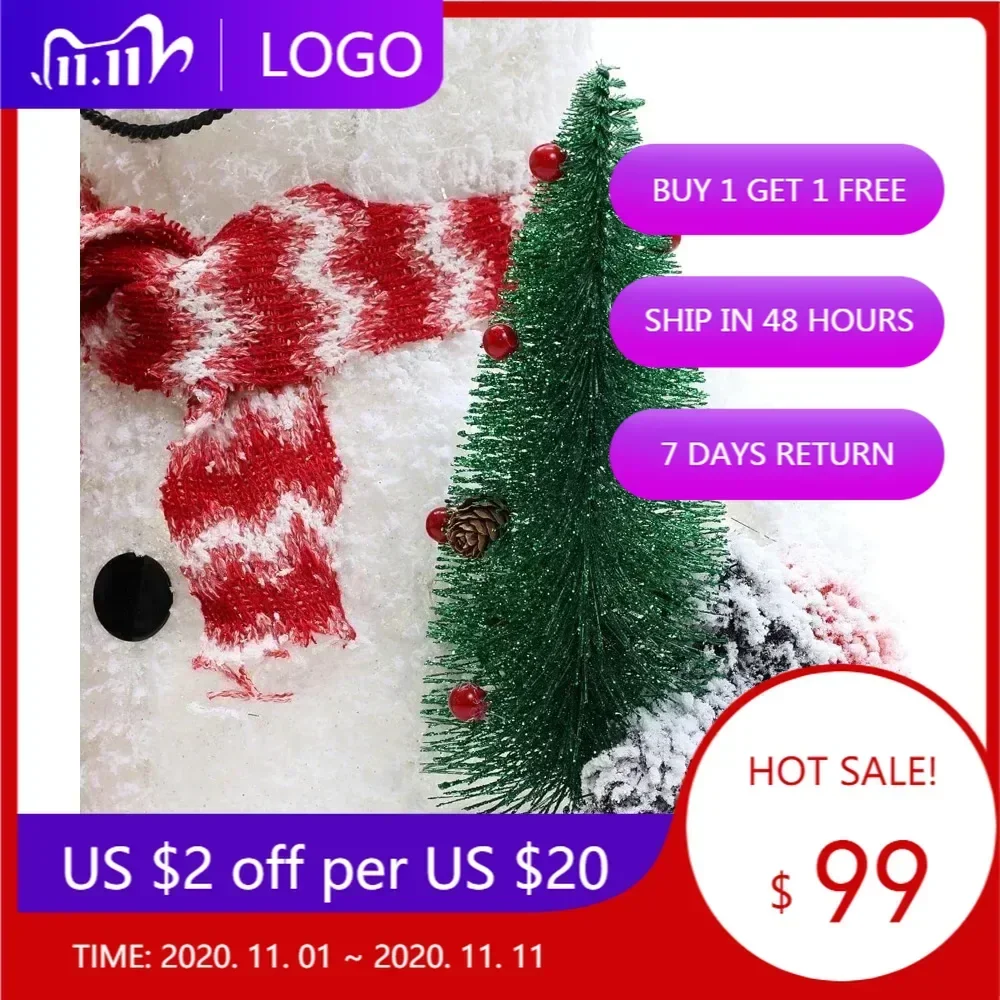 

Illuminated Frosted Snowman Outdoor Christmas Decoration, 3FT Tall with 40 LED Lights, Battery Powered