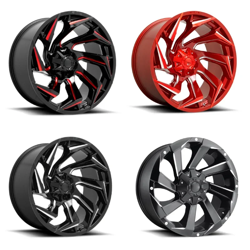 new arrival 15 16 17 18 in Machine-Finished Alloys car rims red Inserts off road wheels 6x139.7 Pickup & SUV Wheels truck wheels