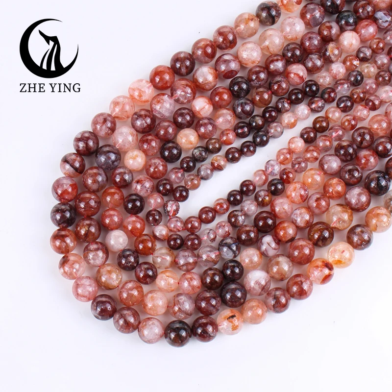 AAAAA Natural Stone Red Hematoid Quartz Beads 6 8 10mm Round Loose Spacer Beads Strand 15