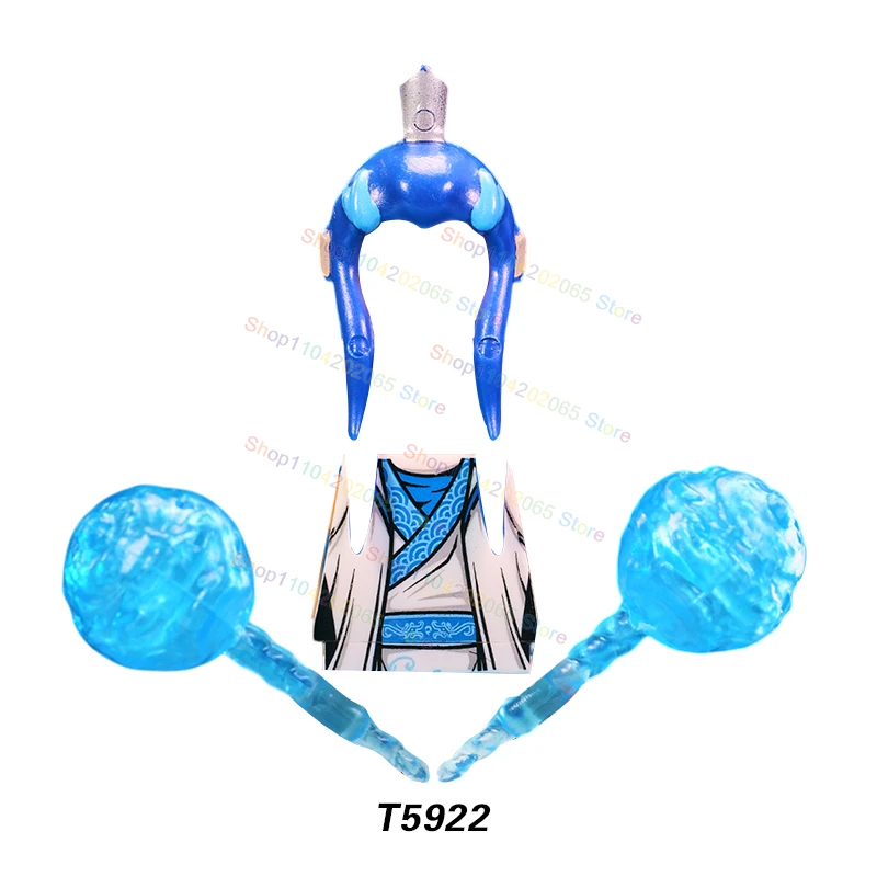 

Myths legends Aobing Aoguang Nezha Weapons Accessories Ice Hammer Action Figures Building Blocks Toys for Children Gifts T5922