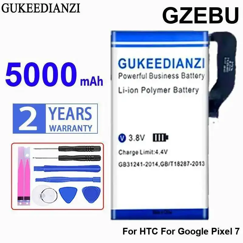 

Mobile Phone Battery Gzebu Lightweight For Htc Google Pixel 7 5000Mah