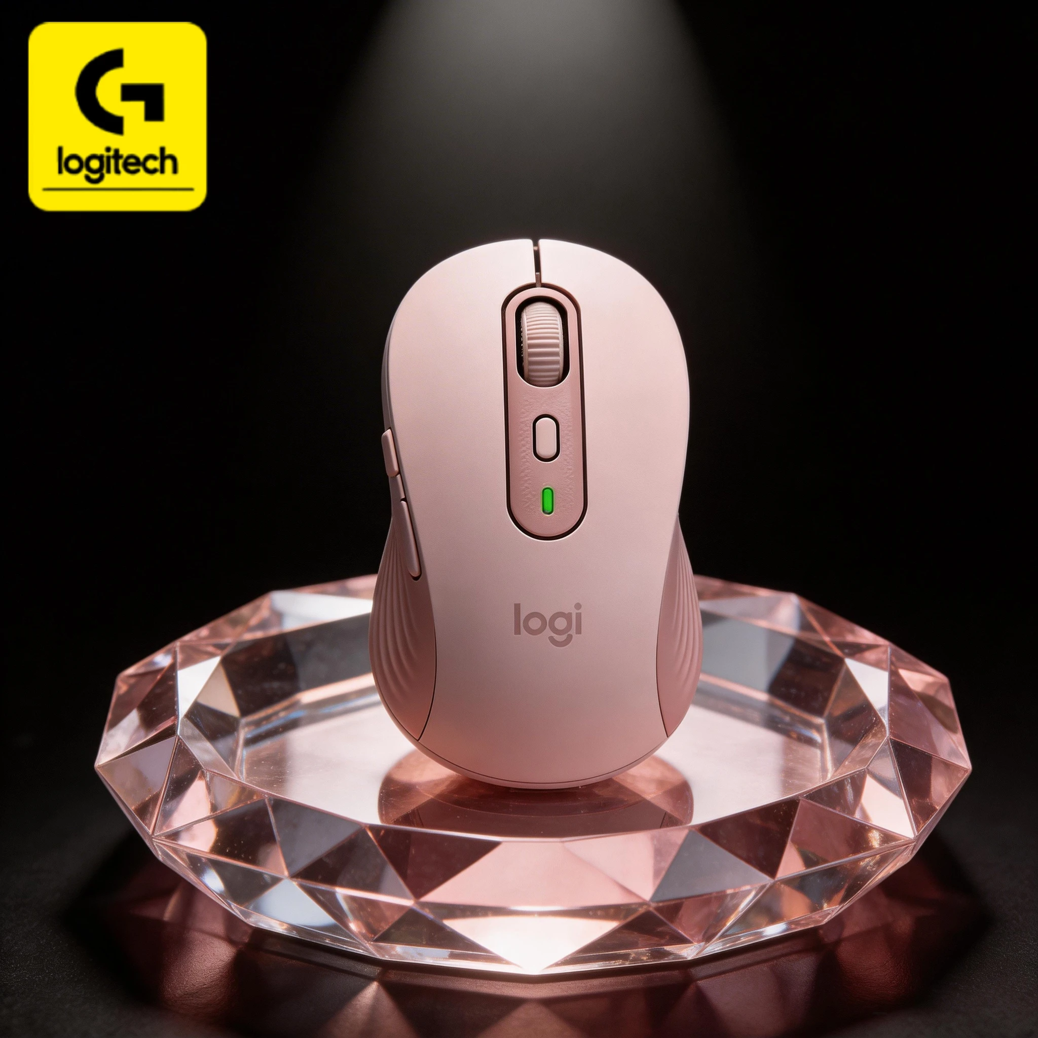 

Беспроводная мышь Logitech M750/M650L, черно-бело-розовая цветовая гамма, с функцией переключения двух режимов работы, для офисной работы.