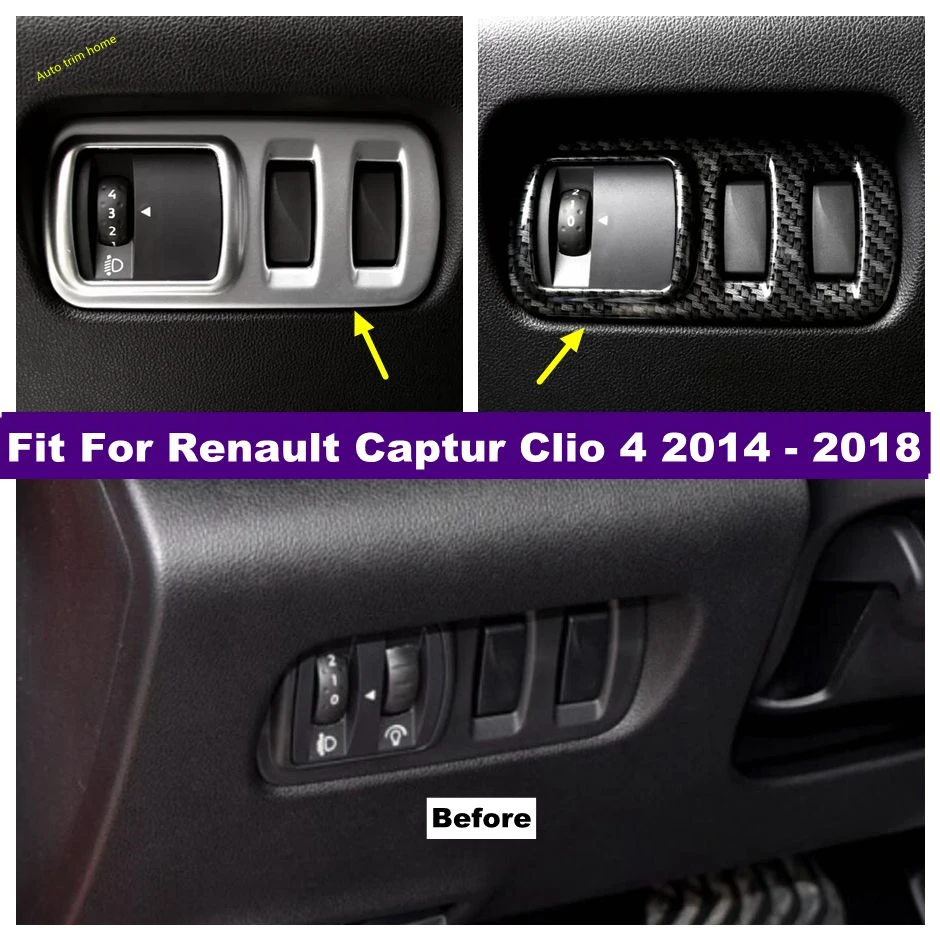 

ABS Carbon Matte Head Light Lamp Adjustment Control Switch Button Cover Trim For Renault Captur Clio 4 2014 - 2018 Accessories