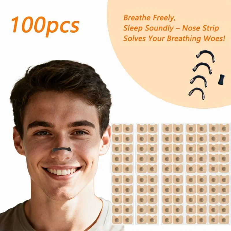 

100 Concave Nasal Patches All-Day Wear Set, Unisex with 4 Black Nasal Clips & Removal Tool