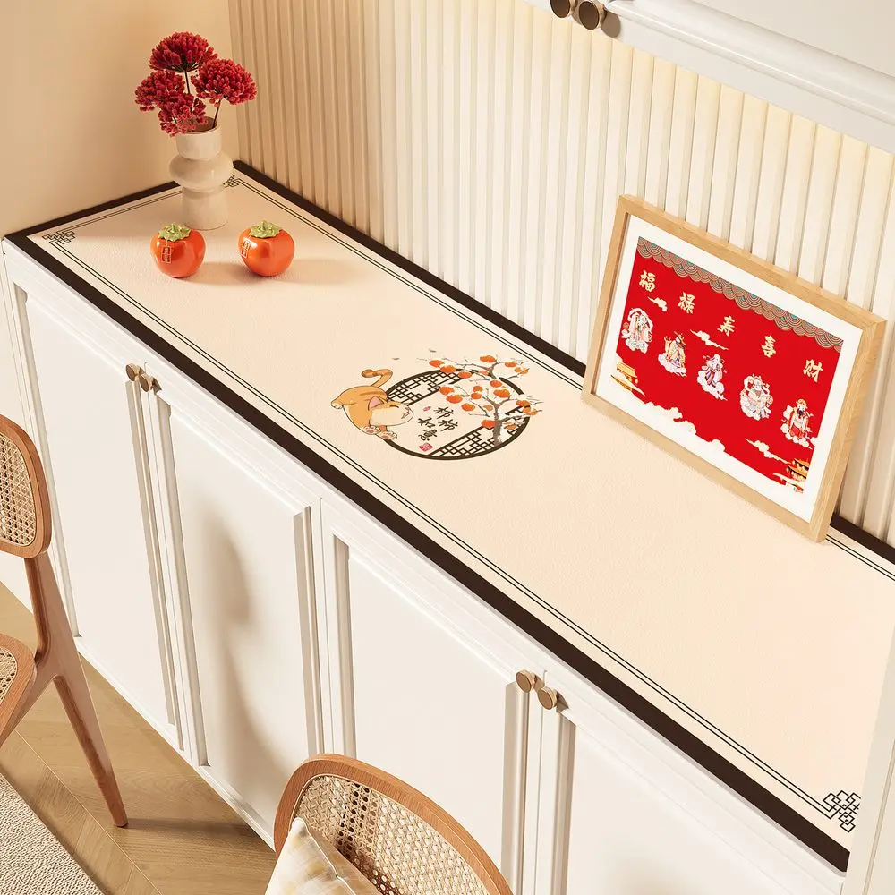 VIKAMA Cartoon Sideboard Storage Pad Shoe Cabinet Premium Atmosphere-Enhancing Water-Resistant Non-Washable Tablecloth Decor