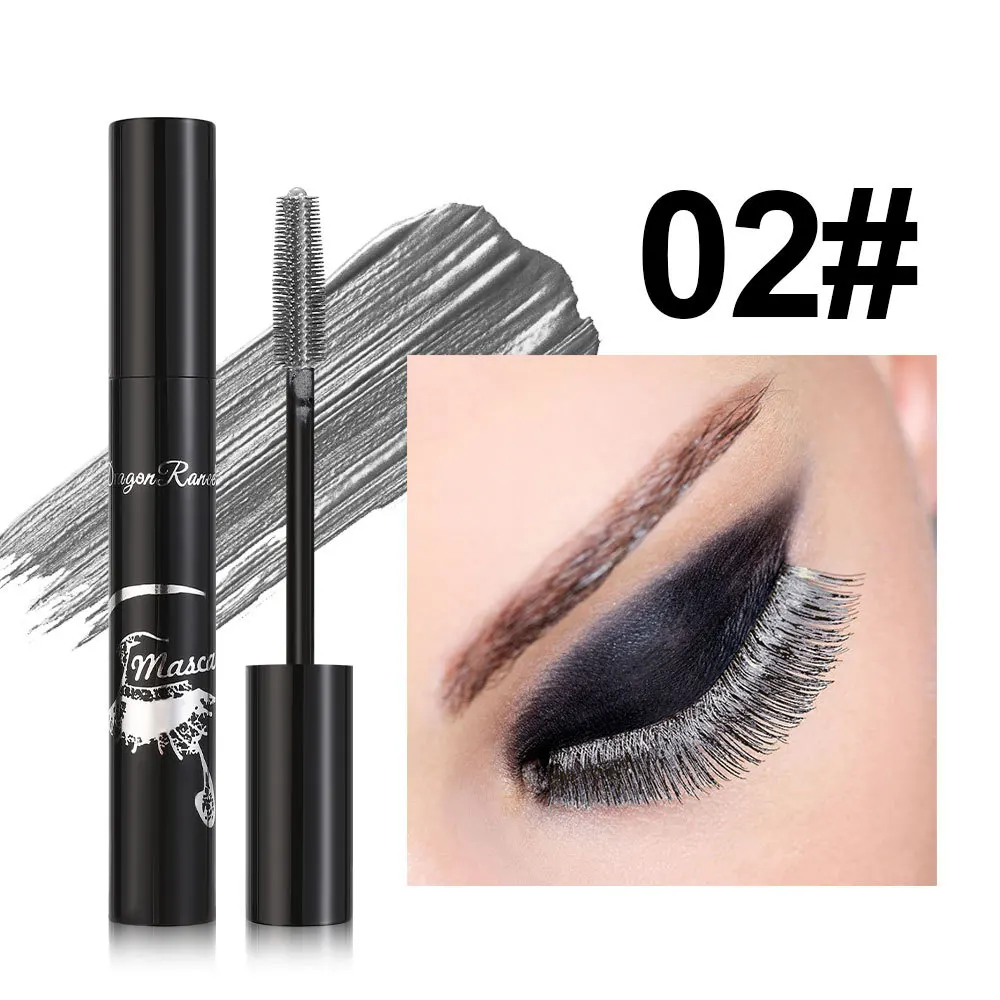 Mascara Ciglia Estensione Curling Rosa Viola Blu Bianco Mascara Senza sbavature Impermeabile Trucco duraturo ad asciugatura rapida