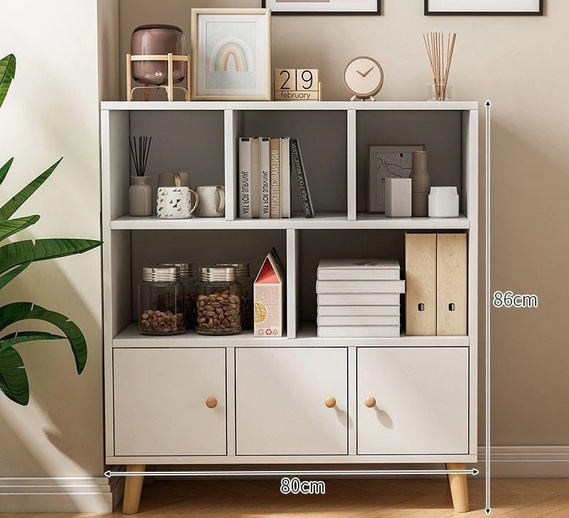 أرضية تخزين خزانة الكتب، غرفة المعيشة المنزلية البسيطة، مجموعة مجانية من الخشب الصلب المقلد #6