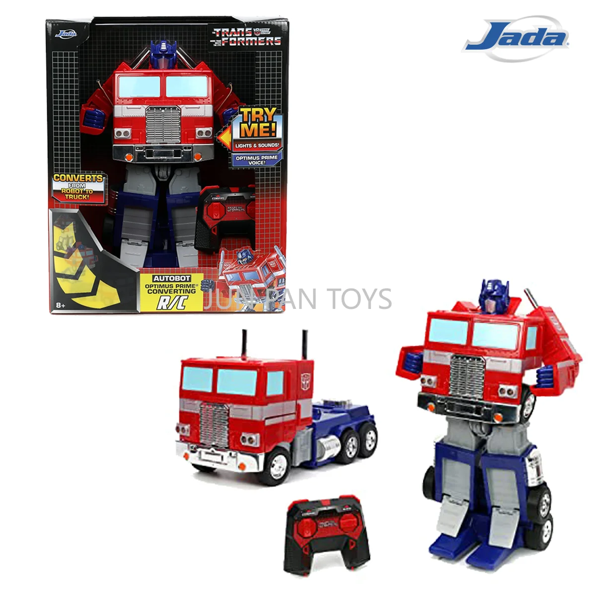 Jada Transformers Optimus Prime Original, Vehículo de Control Remoto Convertible, Juguetes para Niños, Regalo de Cumpleaños Coleccionable, Voz de la Película