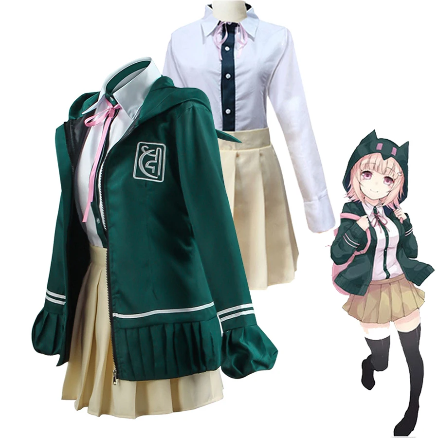 Danganronpa 2 Chiaki Nanami School Uniform Outfits Anime Customize Cosplay Costumes High School Students Uniform Danganronpa