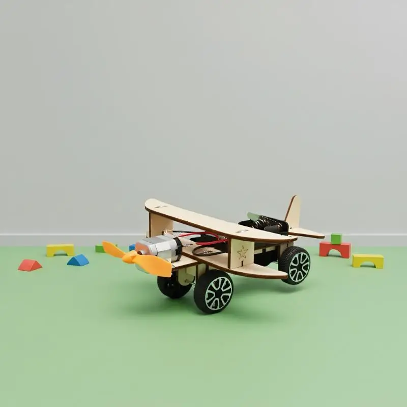 1Set Wooden Engineering Airplane DIY Puzzle, STEM Educational School Supply for Children