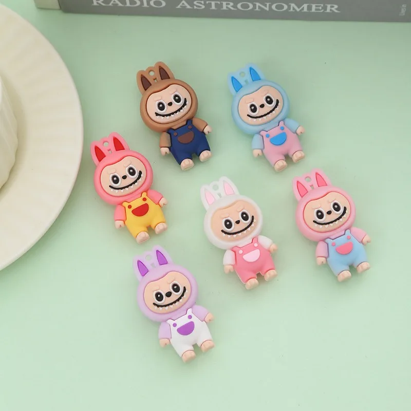 Cartoon cute Labubus accessories handmade creative diy cream glue hairpin keychain mobile phone cute pendant pendant trinkets