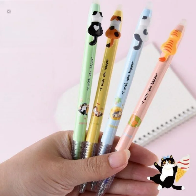 

36pcs/lot Kawaii Cat Erasable Gel Pen Cute 0.5mm Black/Blue Ink Neutral Pens Gift Stationery Office School Supply