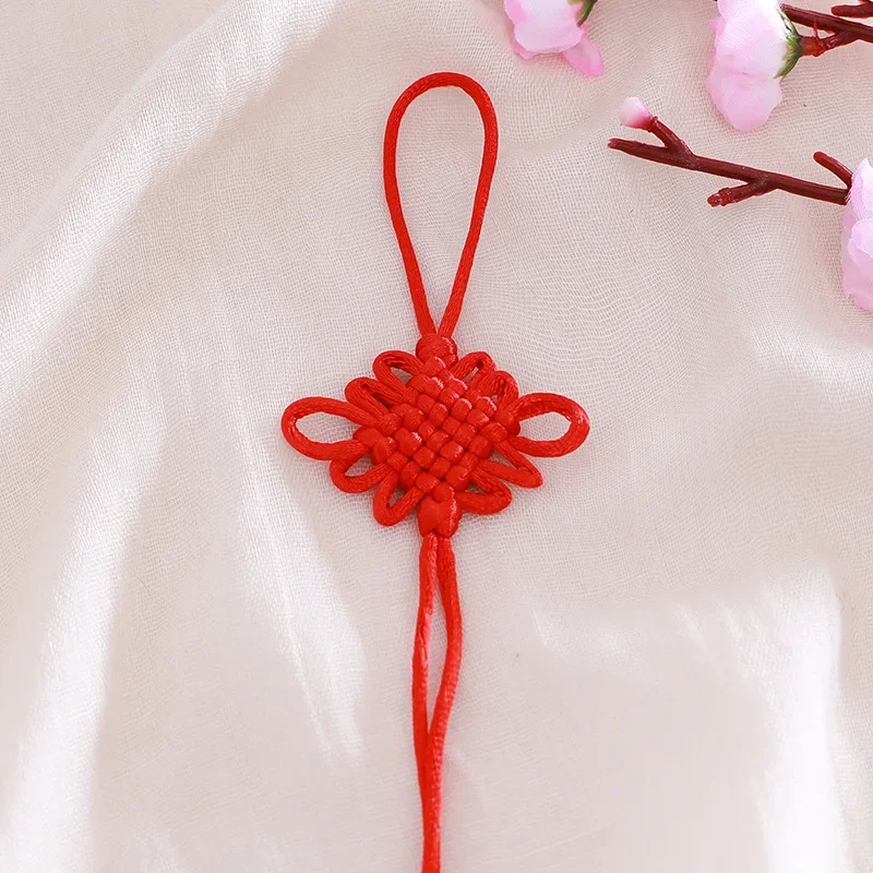 10PC Chinoiserie Manual Weave Chinese Knot Tassel Pendant Key Chain Blessed Peace Jewelry Accessory Material Supply Mascot Decor