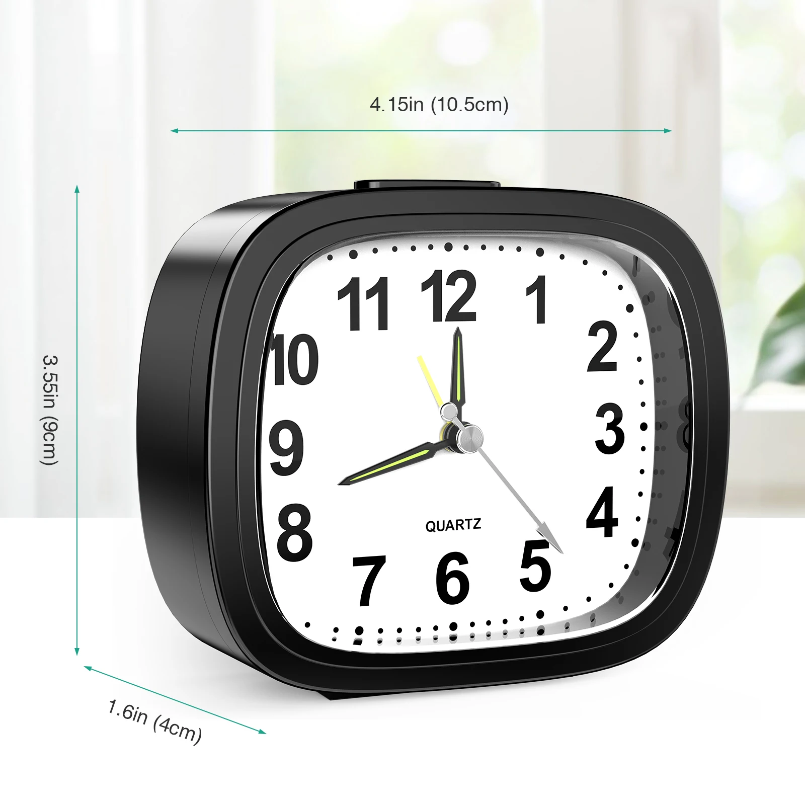 ORIA Silent Alarm Clocks Bedside Non Ticking Battery Powered Table Clocks Luminous Analogue Clock for Heavy Sleepers Travel