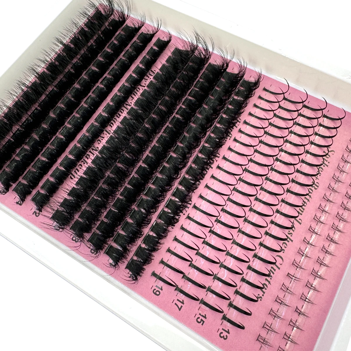 Kępki rzęs 60D-200D z efektem spiczastym i długim spodem, rzęsy pojedyncze do przedłużania, kępki rzęs z efektem spiczastym, rzęsy DIY w stylu Fairy/Manga