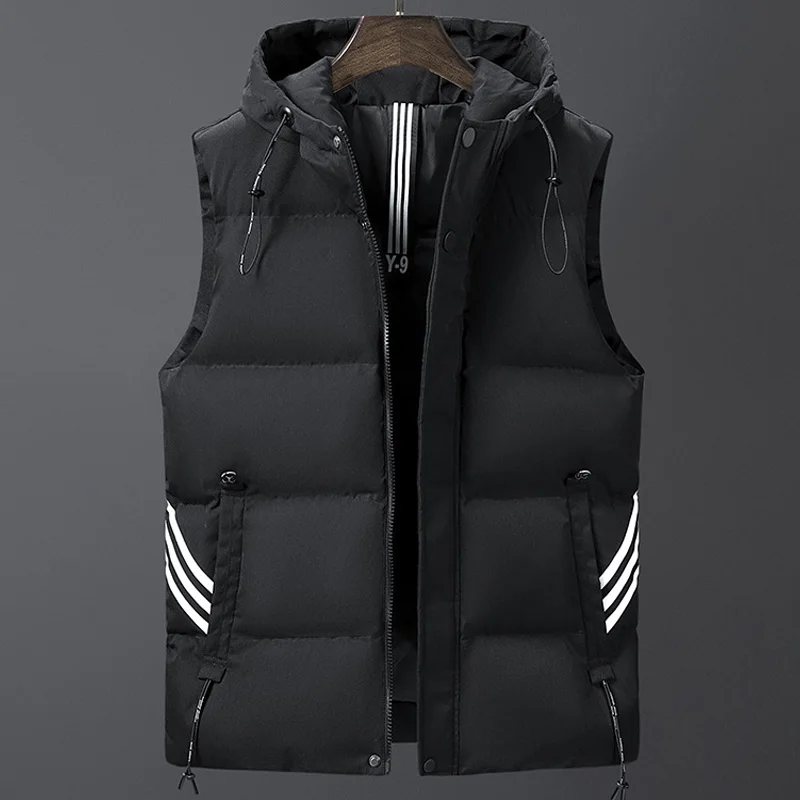 mens waistcoat size M-5XL 6XL 7XLAutumn winter New splice Men\'s Middle age Solid color business casual vest  sunscreen warm vest