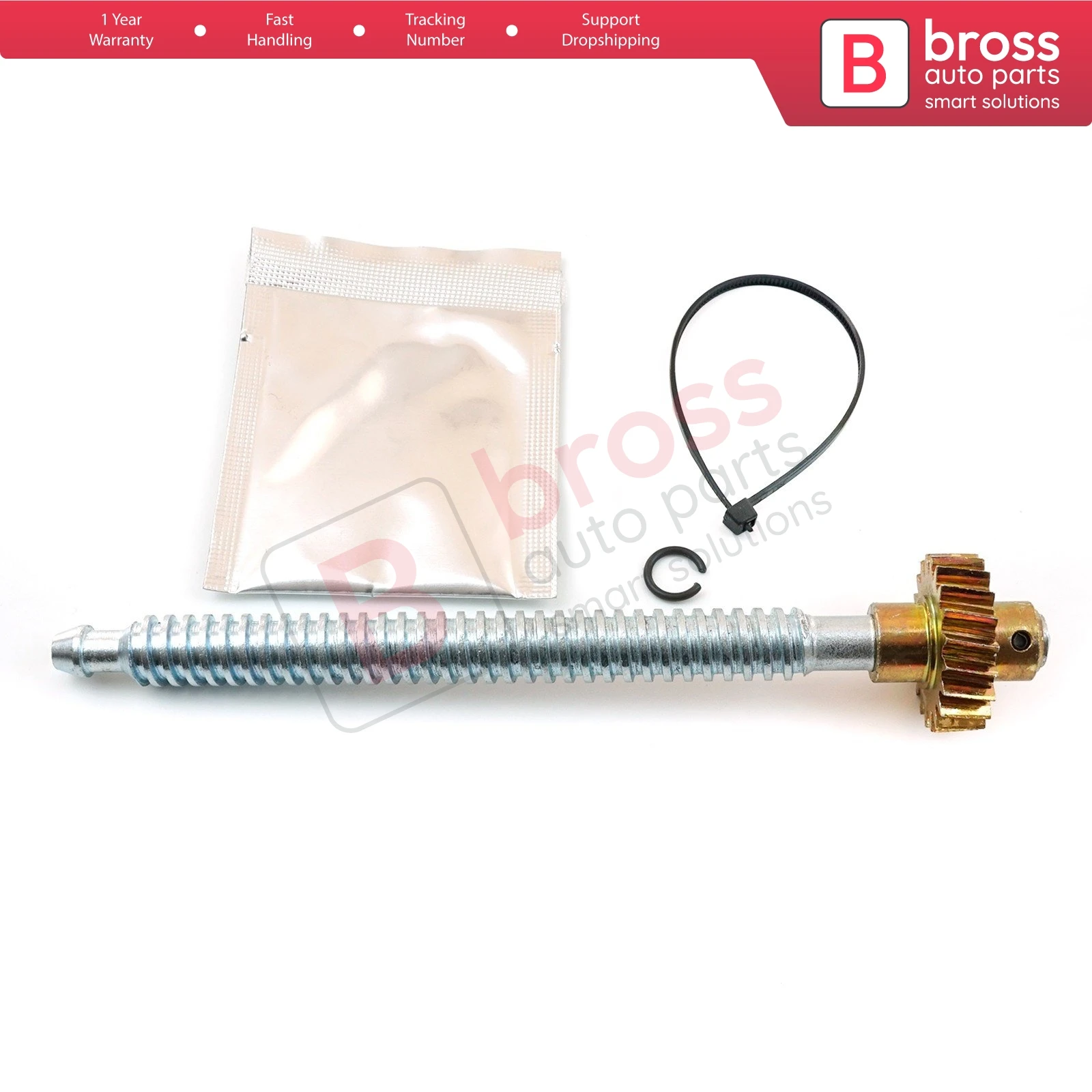 Bross Auto Parts BGE577 Seat Height Adjuster Motor 5609510 Repair Metal Gear 16 cm Axis for Ford Mondeo Galaxy S-Max Jaguar