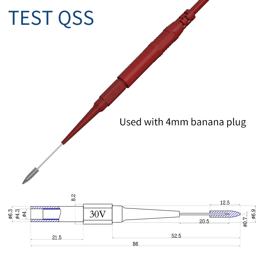 QSS 8pcs Set di puntali per multimetro elettrico con Clip a coccodrillo sonda per foratura Clip per gancio di prova per Piercing QT0089