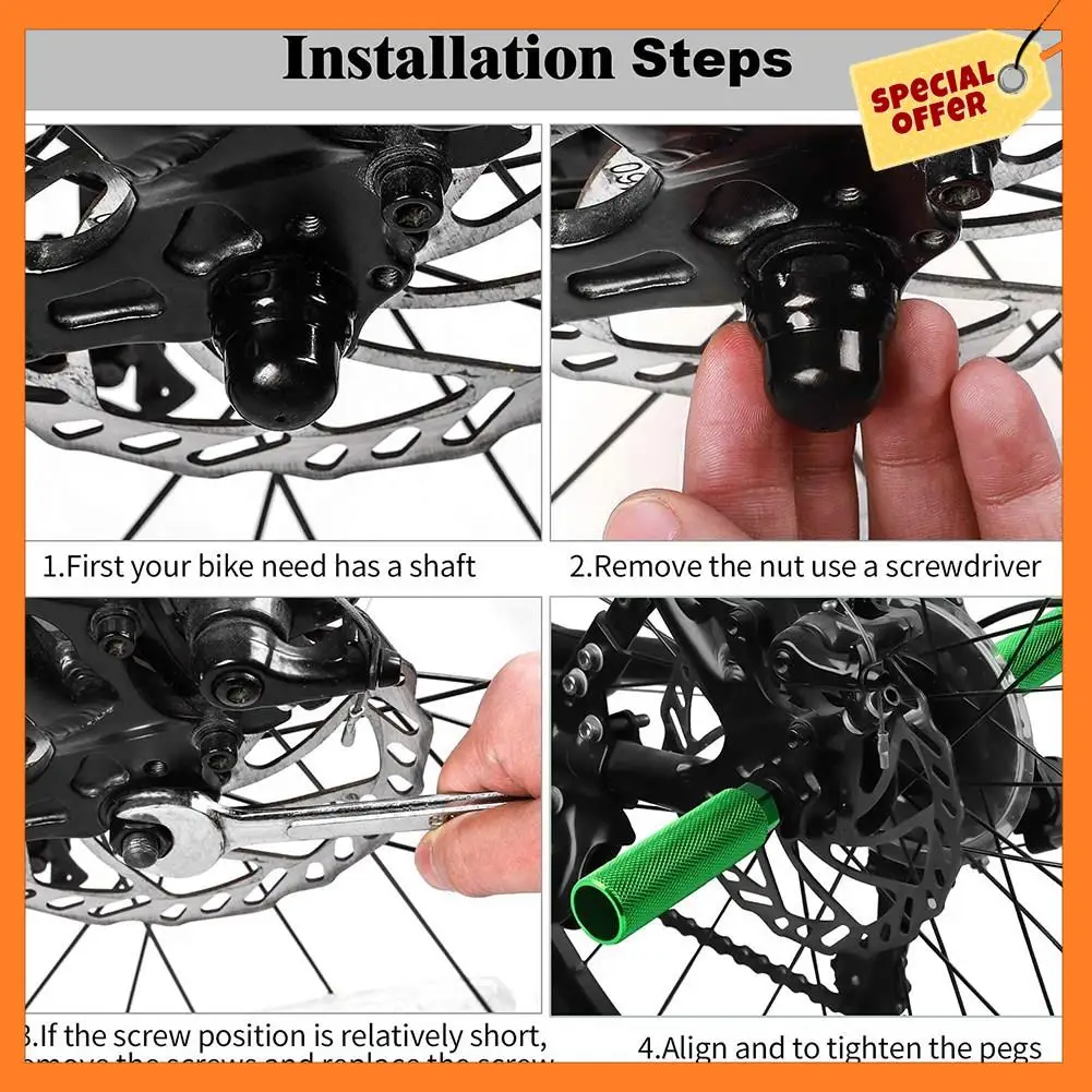 

AD08-4 Pcs Bike Pegs,Aluminum Alloy Anti-Skid Lead Foot Bicycle Pedals BMX Pegs For 3/8 Inch Axles Bicycle Accessories