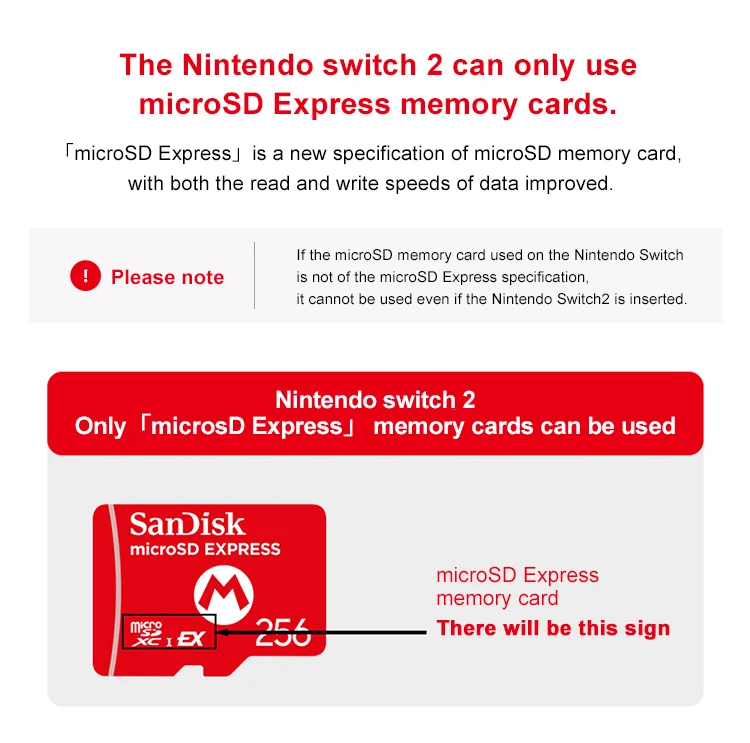 SanDisk MicroSD Express Karte 128GB 256GB A2 5.3K NVMe TF Speicherkarte für Tablet UAV Switch 2 Max 880Mb/s Micro SD Karte für Telefon – Detail 23