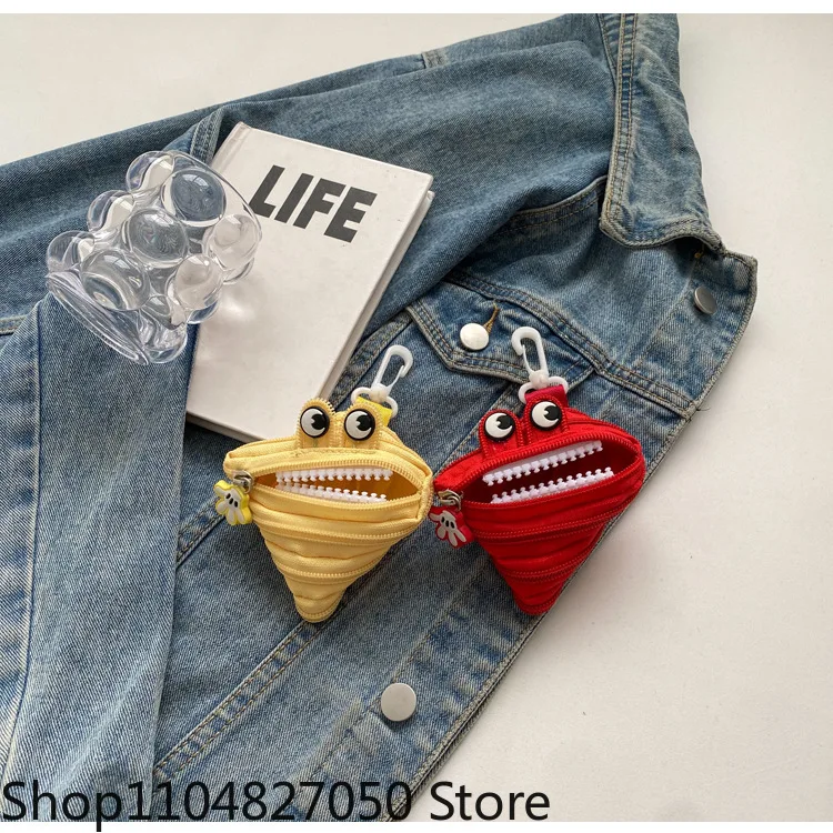 حقيبة قلادة جديدة عصرية شخصية الوحش زيبر الإبداعية مفتاح أحمر الشفاه سماعة محفظة نسائية للعملات المعدنية قلادة صغيرة لطيف صغير